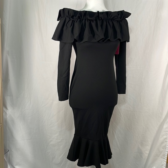 Women’s Long Sleeve Black Dress - Picture 1 of 6